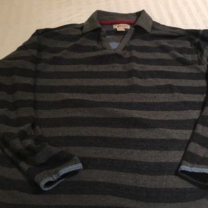 Road brand navy & gray striped pullover